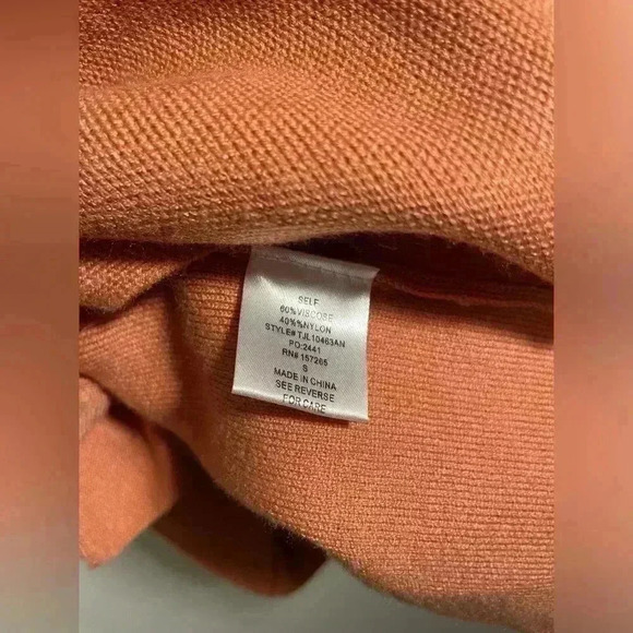 JLUXLABEL Brownish Orange Button Up Wrapped Short Sleeve Top Womens Size Small - Picture 6 of 7